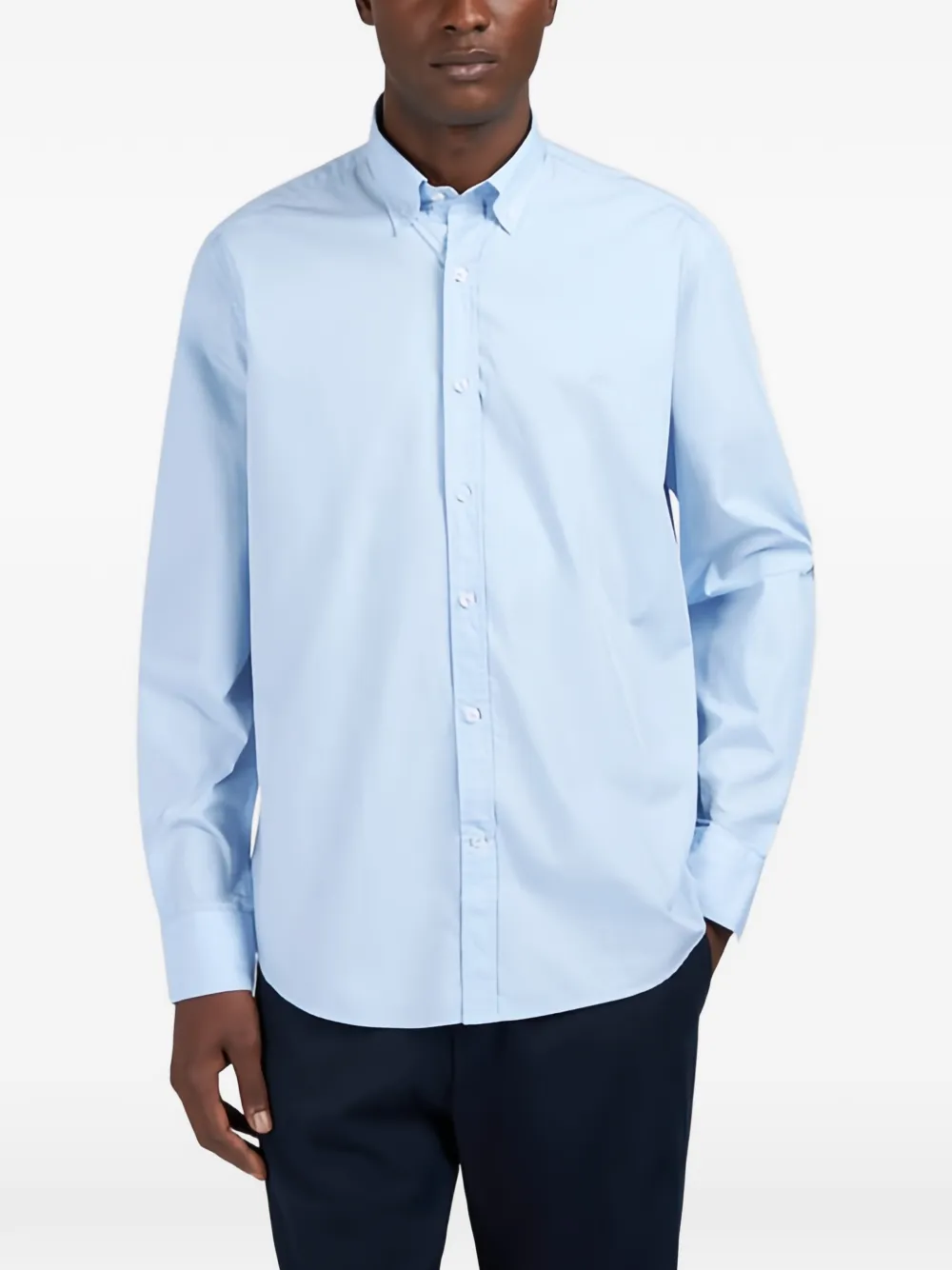 Paul & Shark shark embroidery cotton poplin shirt - Blauw