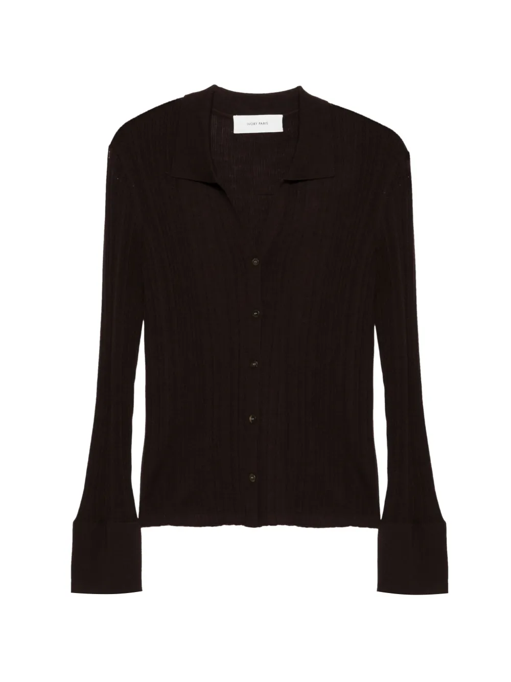 Ivory Paris Flared-sleeve Cardigan In Brown