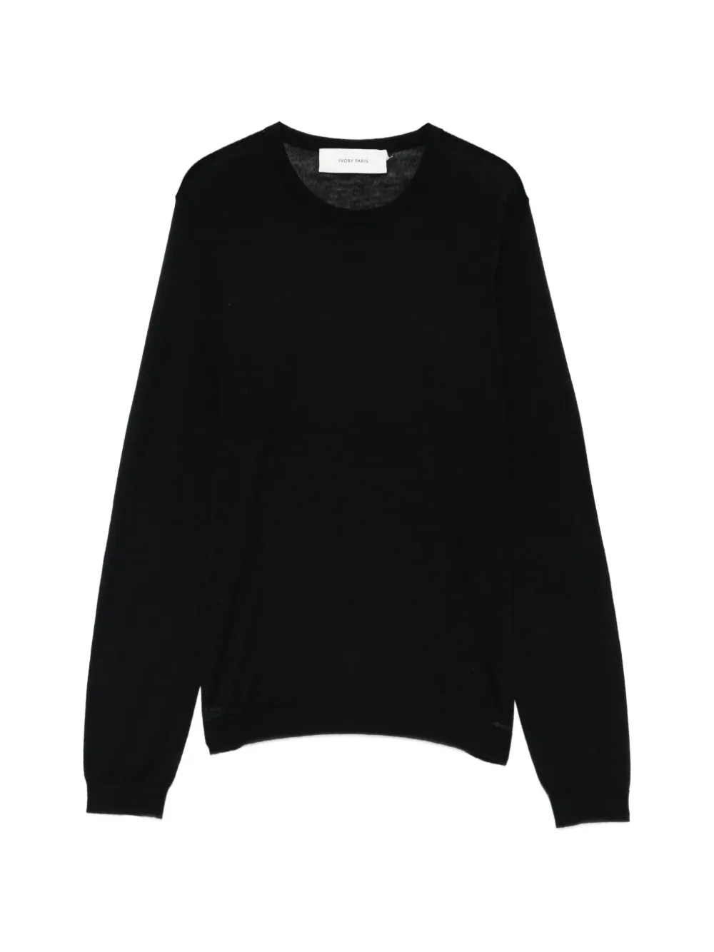 Ivory Paris Crew-neck Long-sleeve Top In Black