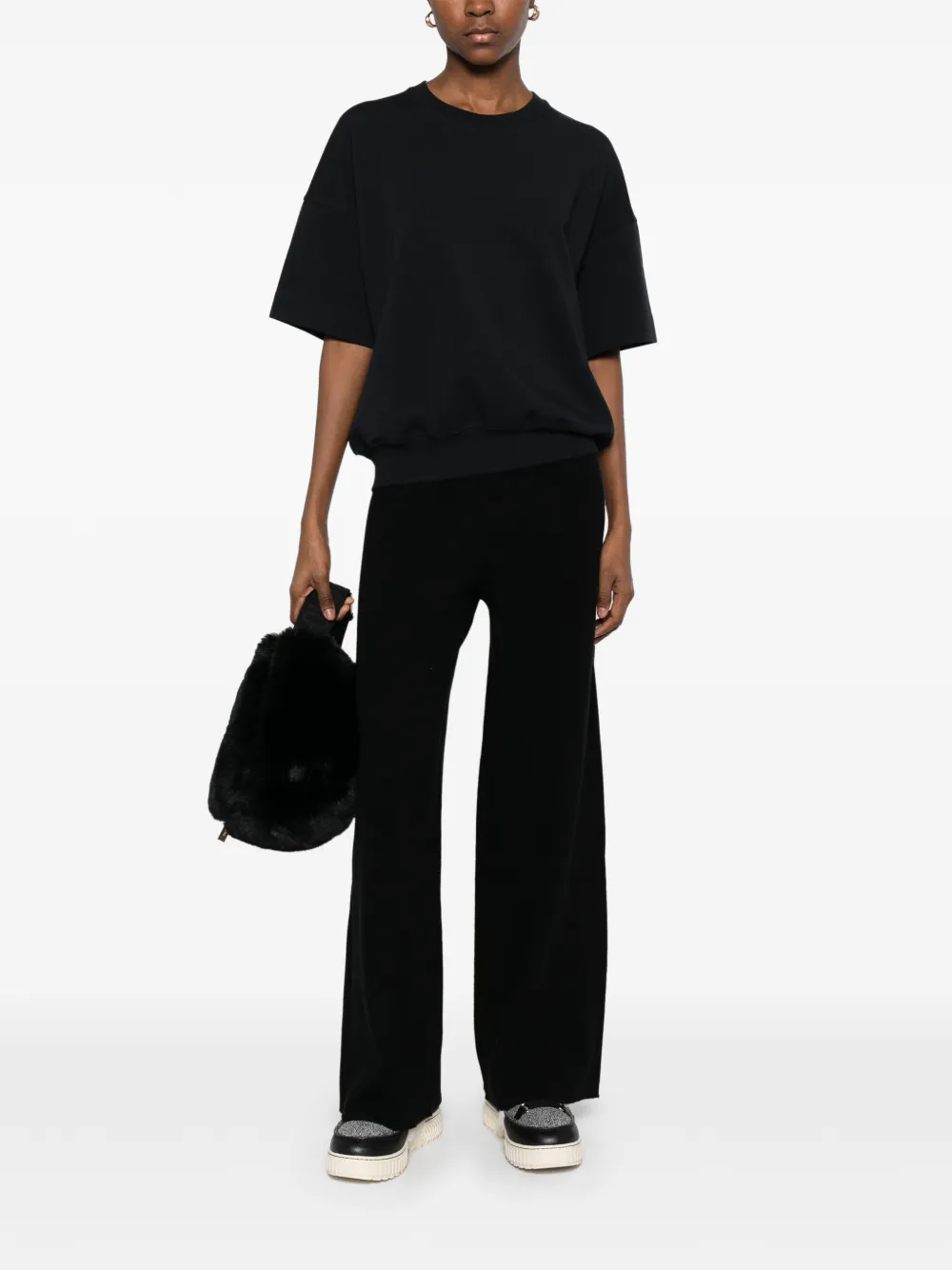 IVORY PARIS knitted trousers - Zwart