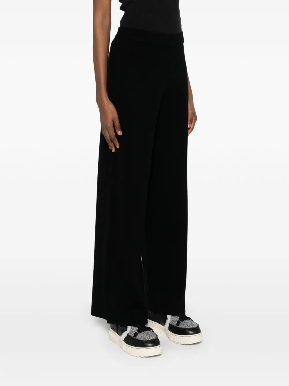  Ivory Paris Knitted Trousers - Black 