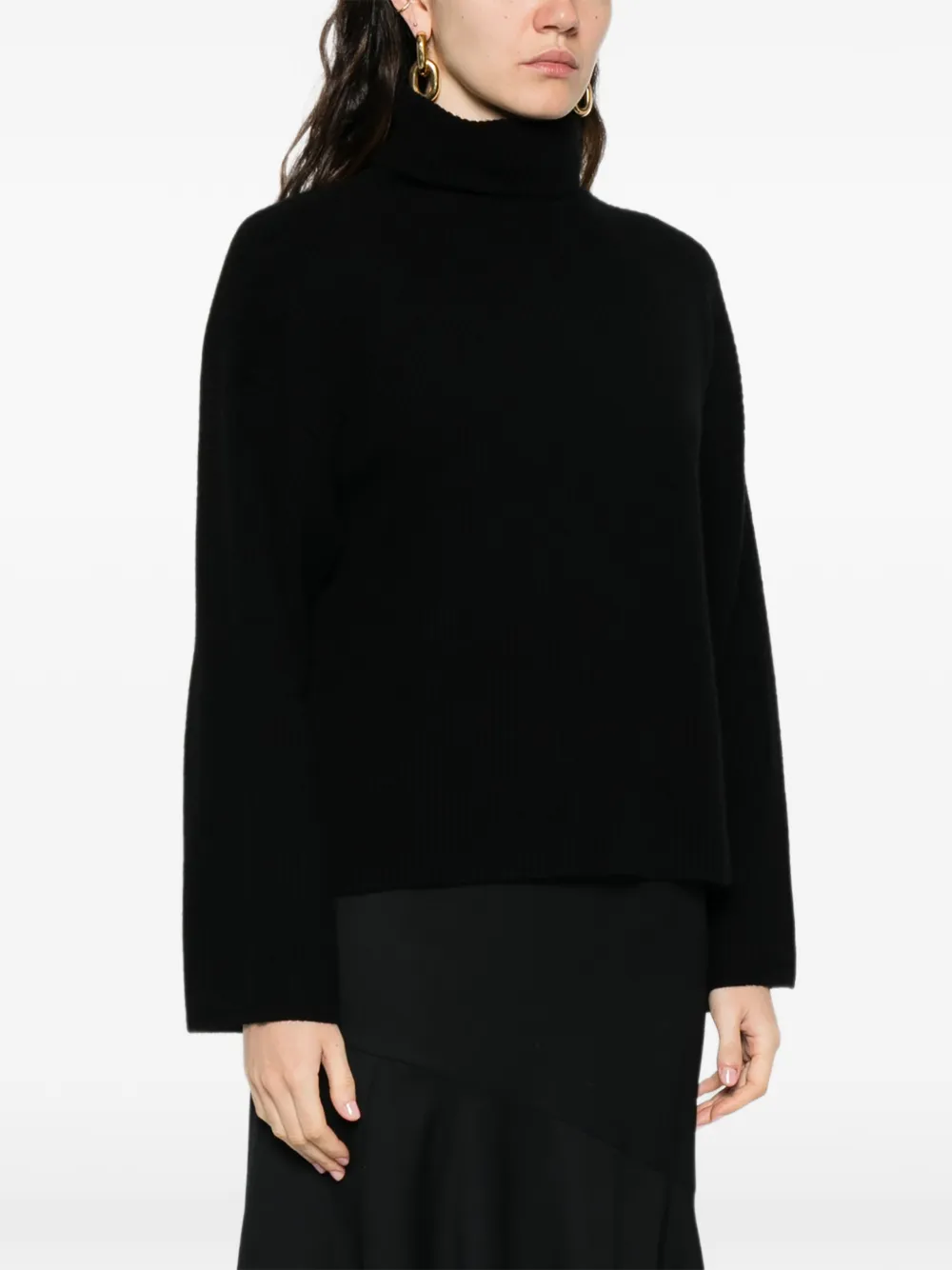  Ivory Paris Turtle-neck Sweater - Black 