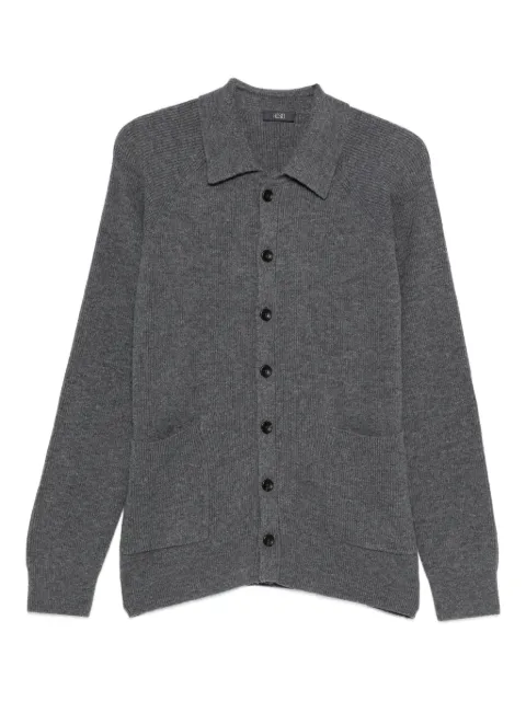 Hosio polo-collar cardigan