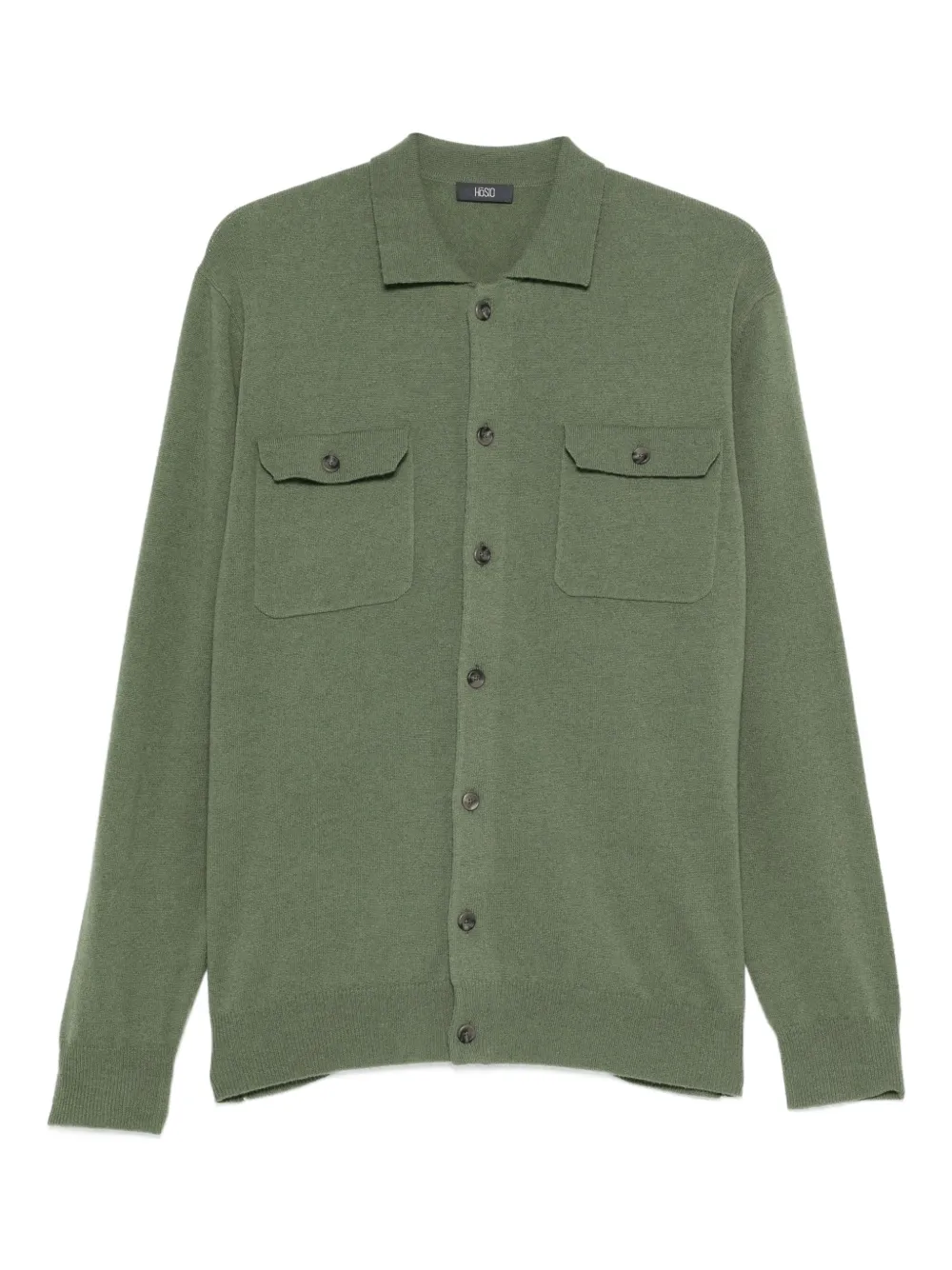 Hosio chest-pocket cardigan | Green | Image 1