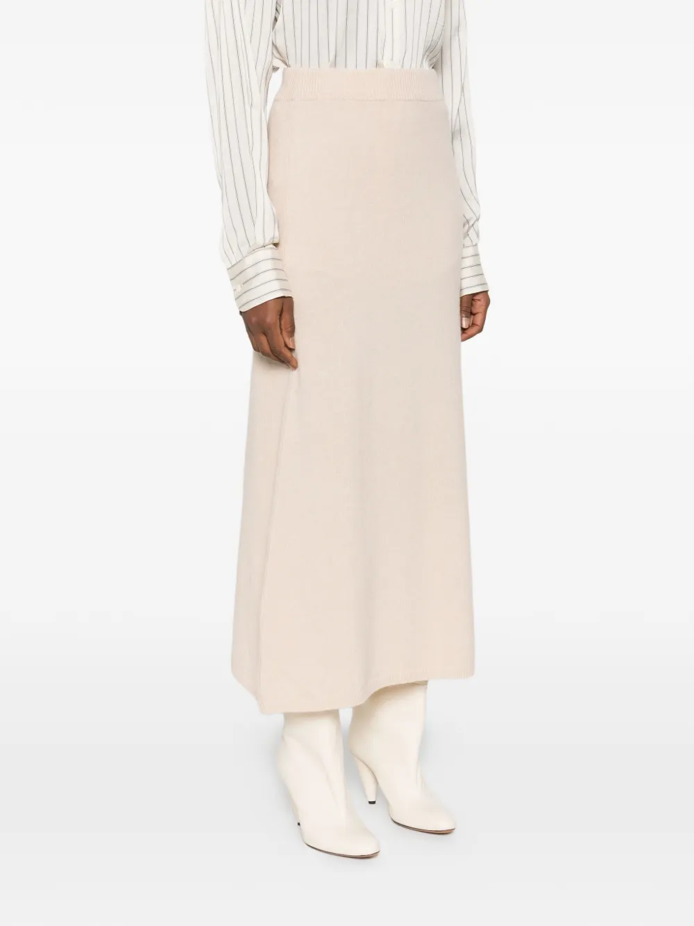 Peuterey Knitted Wool Midi Skirt In Multi