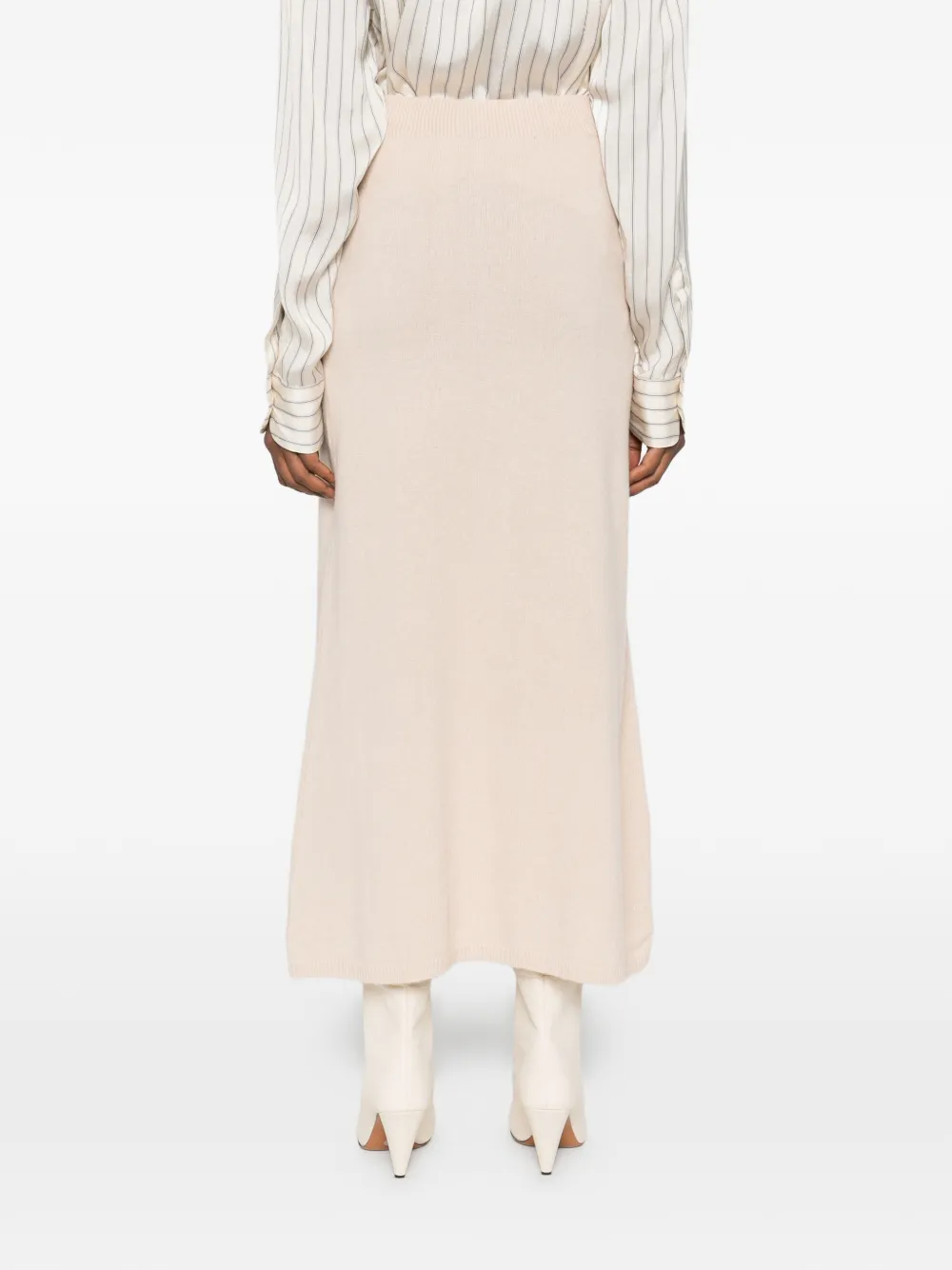 Peuterey Knitted Wool Midi Skirt In Multi