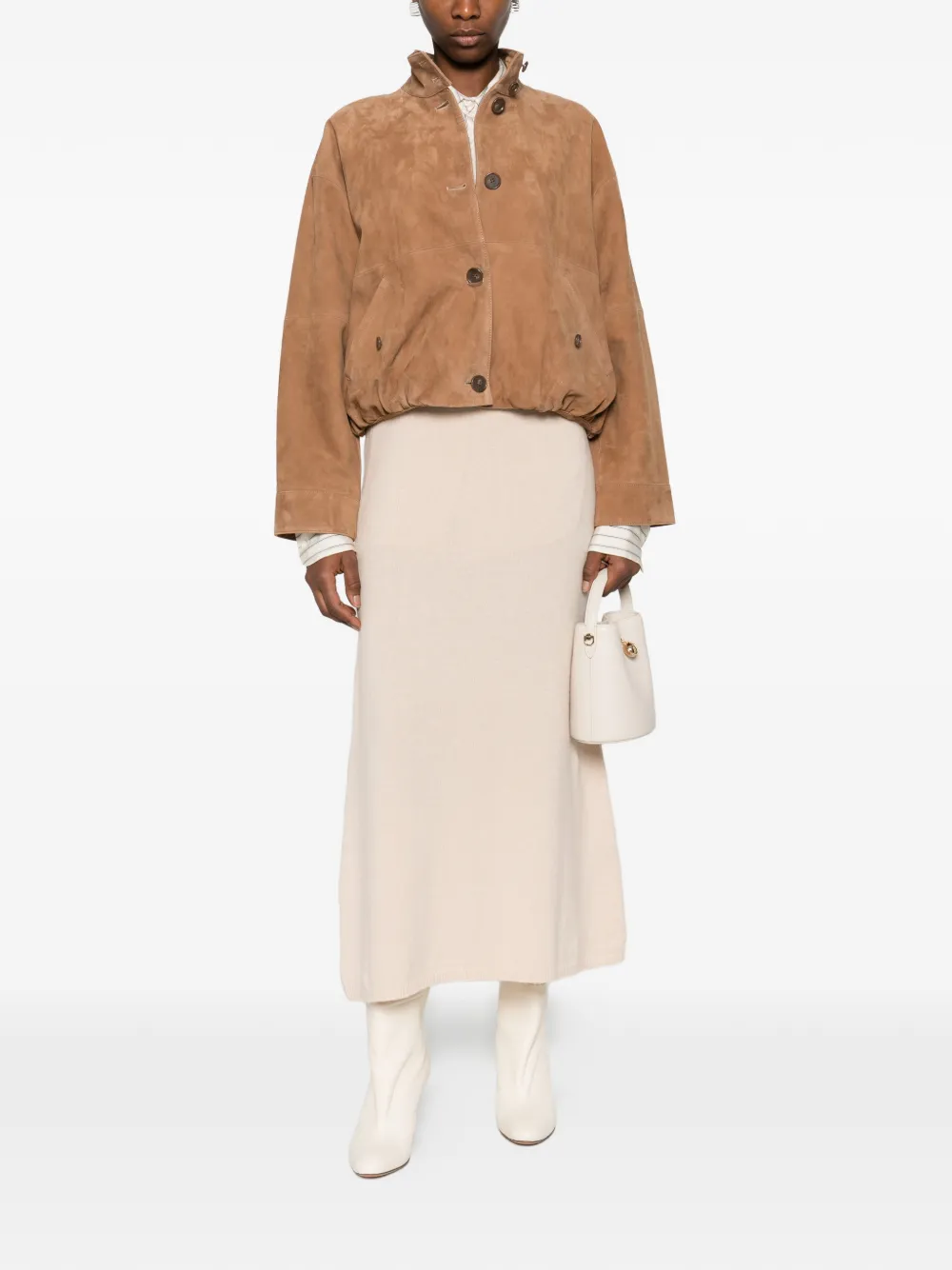 Peuterey Knitted Wool Midi Skirt In Multi