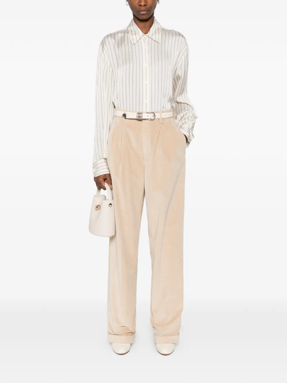 Peuterey pleated velvet trousers - Beige