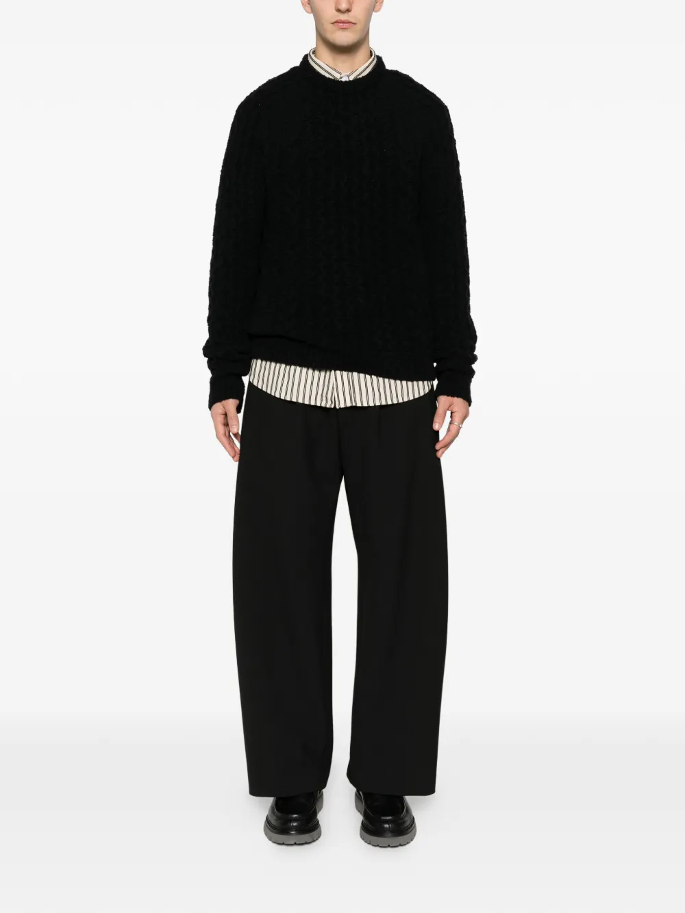 Hosio crew-neck sweater - Zwart