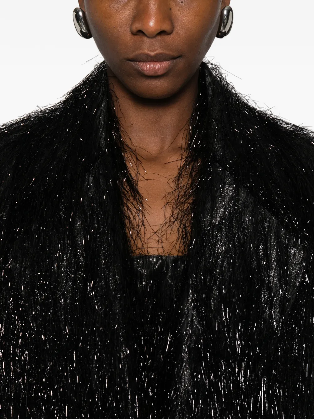 Medeea Loose-threads Jacket In Black