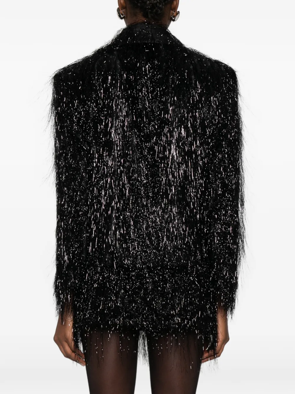 Medeea Loose-threads Jacket In Black