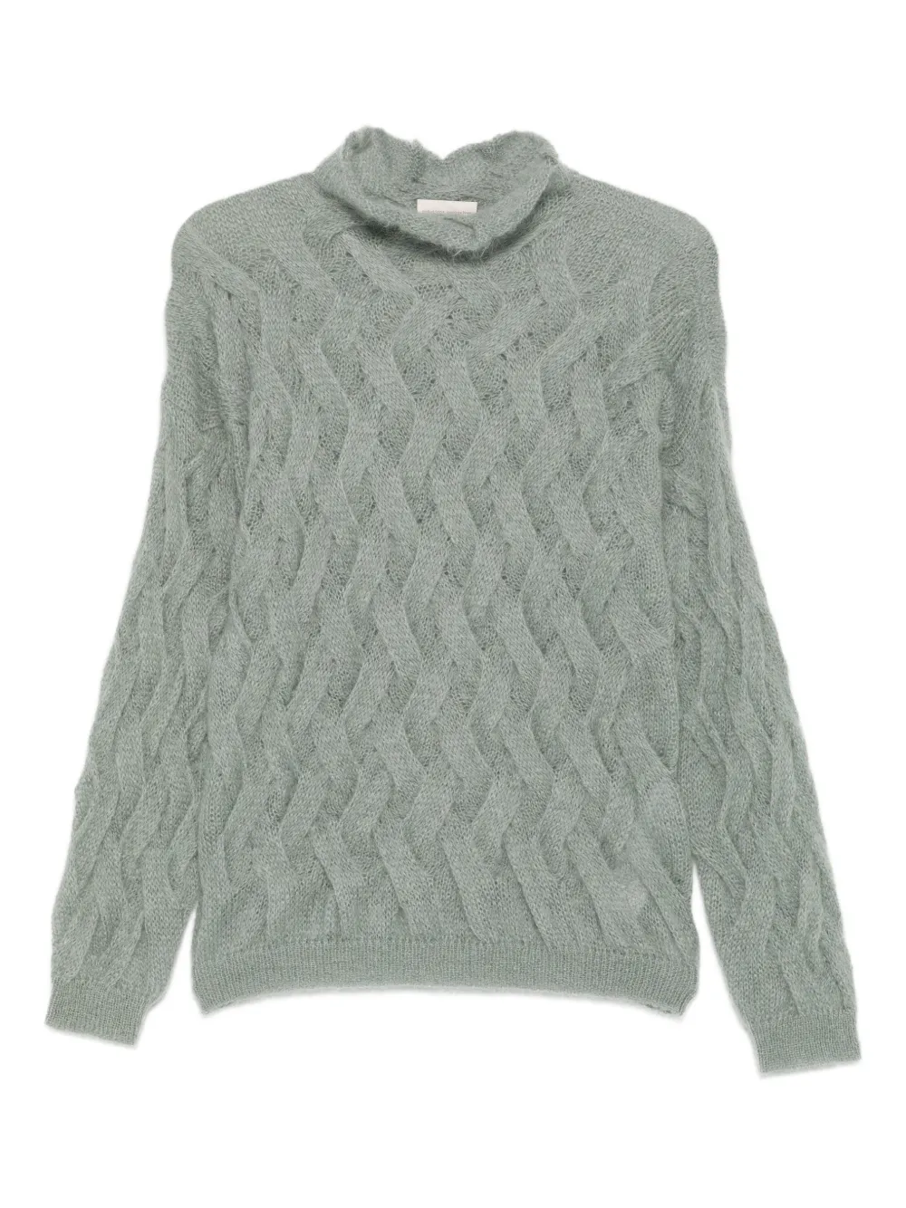 Semicouture Elsa Cable-knit Roll-neck Sweater In Gray