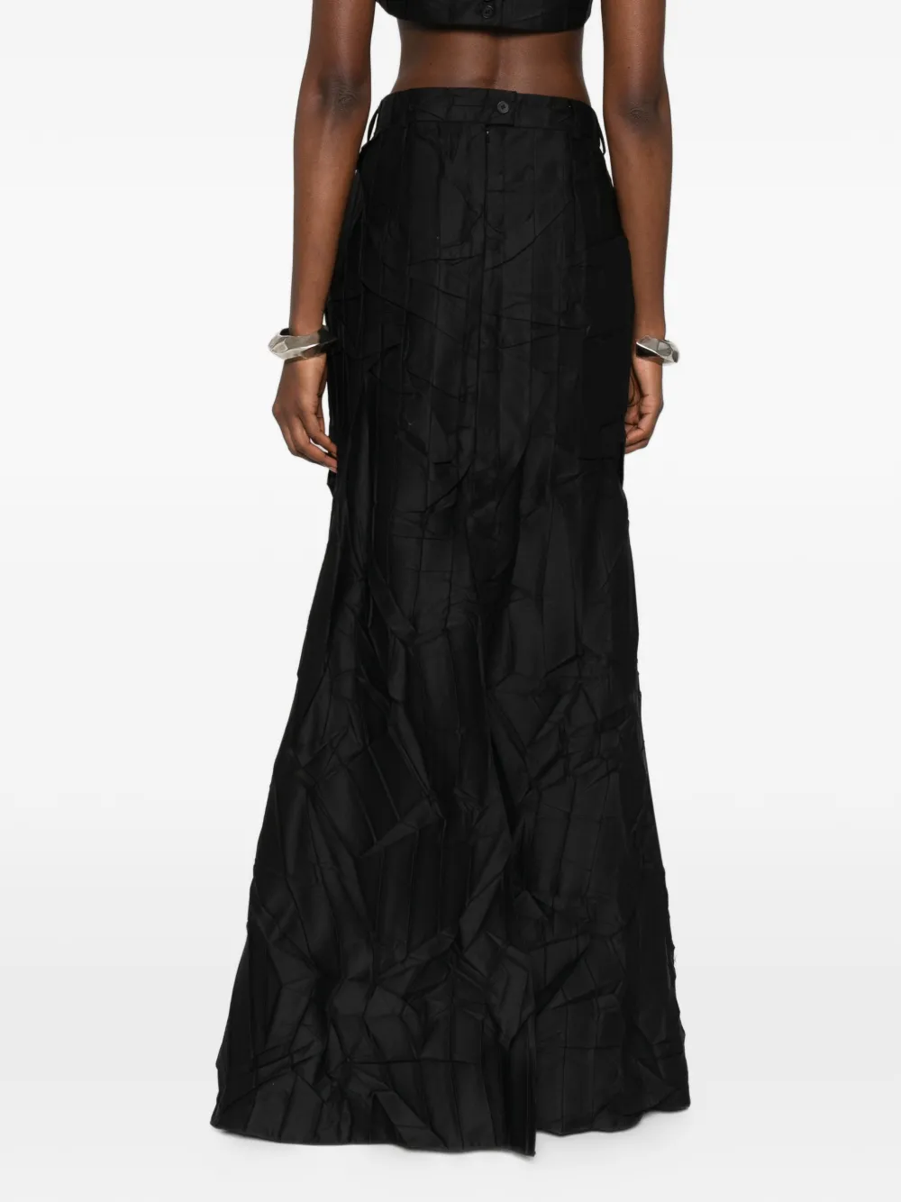 Medeea Wrinkled Maxi Skirt In Black