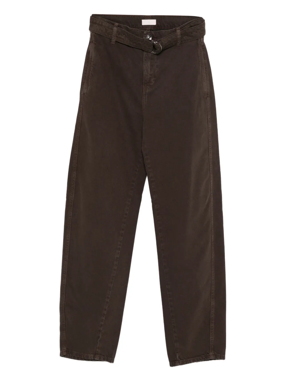 LIU JO belted-waist side-pocket trousers - Marrone