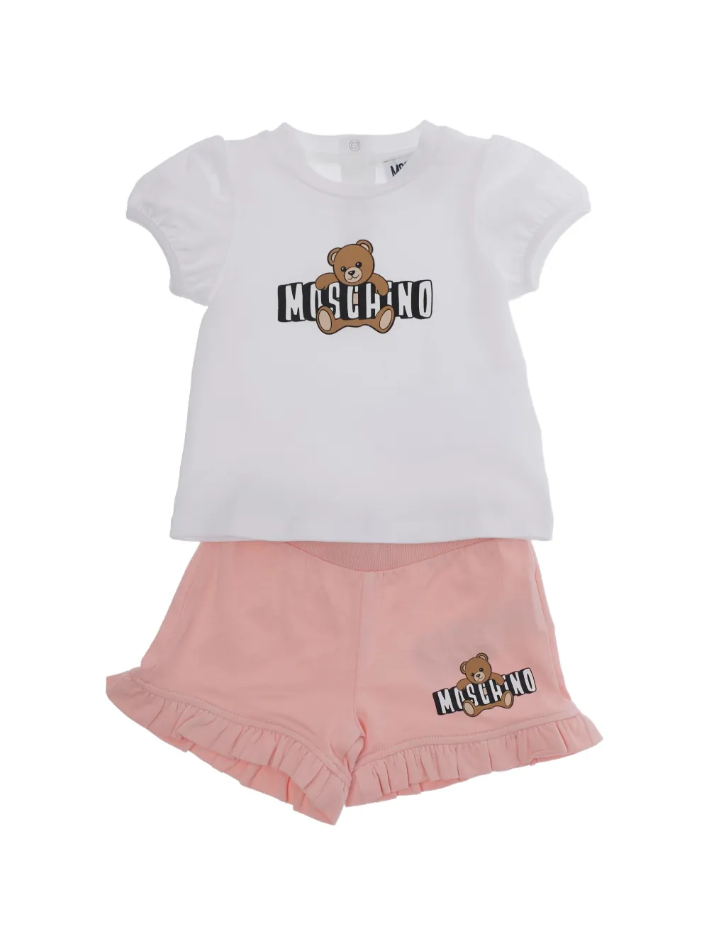 Moschino Kids Set aus Shorts mit Logo - Weiß