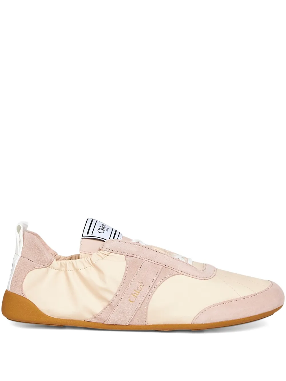 Chloé Kick Suede-trimmed Sneakers In Neutral