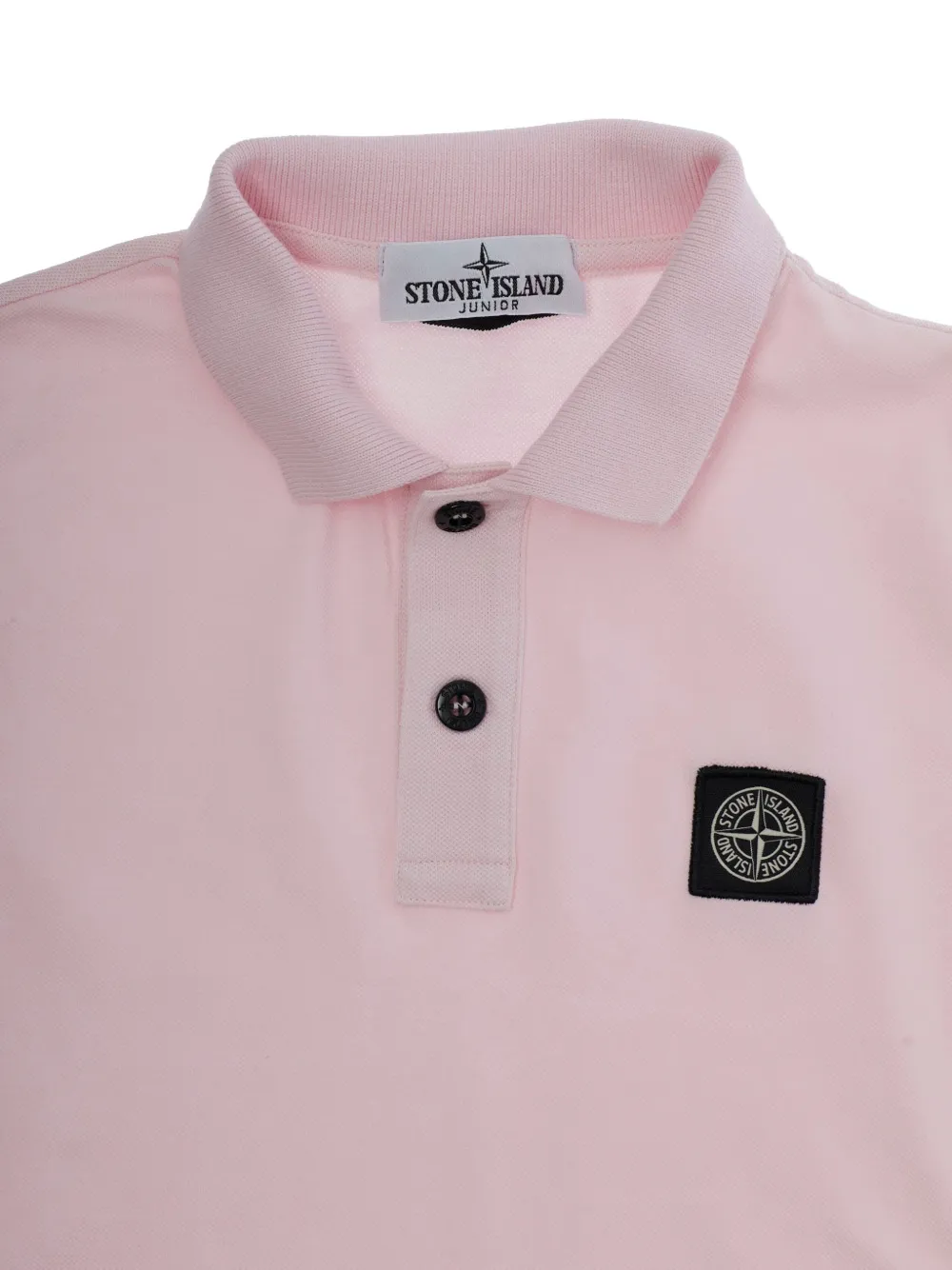 Stone Island Junior Poloshirt met logopatch en knopen Roze