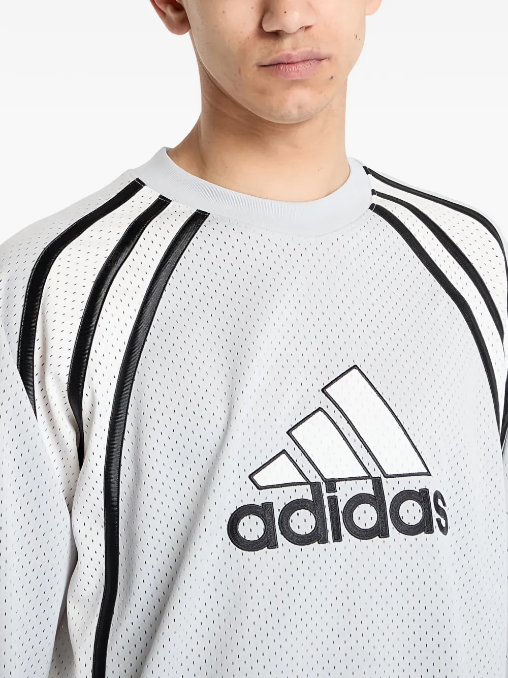 adidas Warm-Up logo stripe T-shirt Grijs