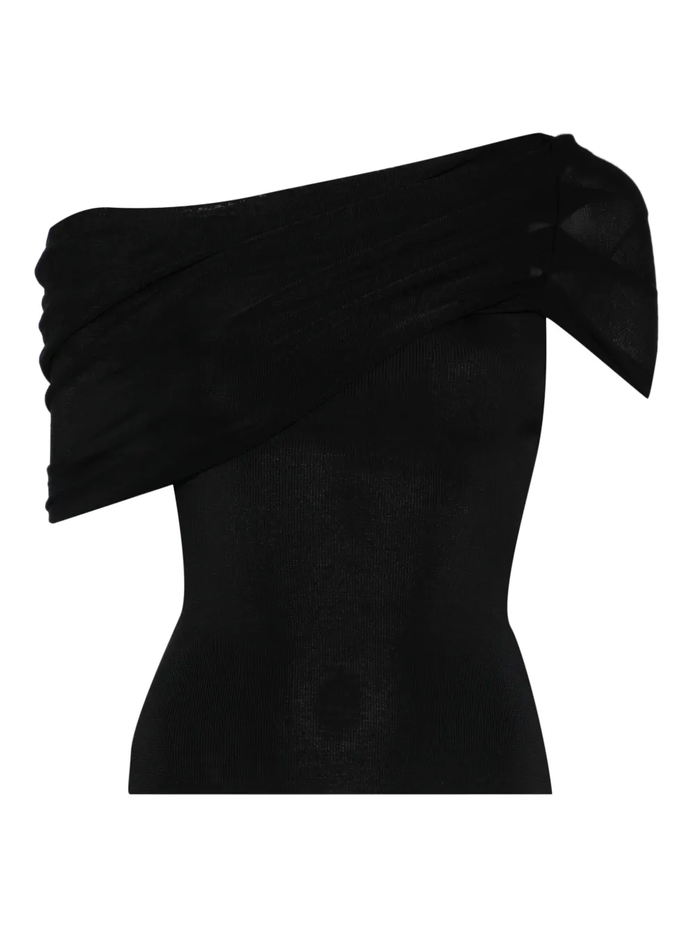 Self-Portrait asymmetric-design top | Black | Image 1