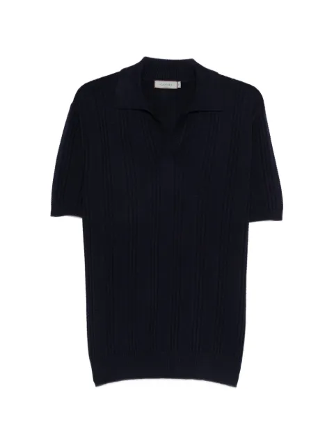 Canali V-neck textured T-shirt