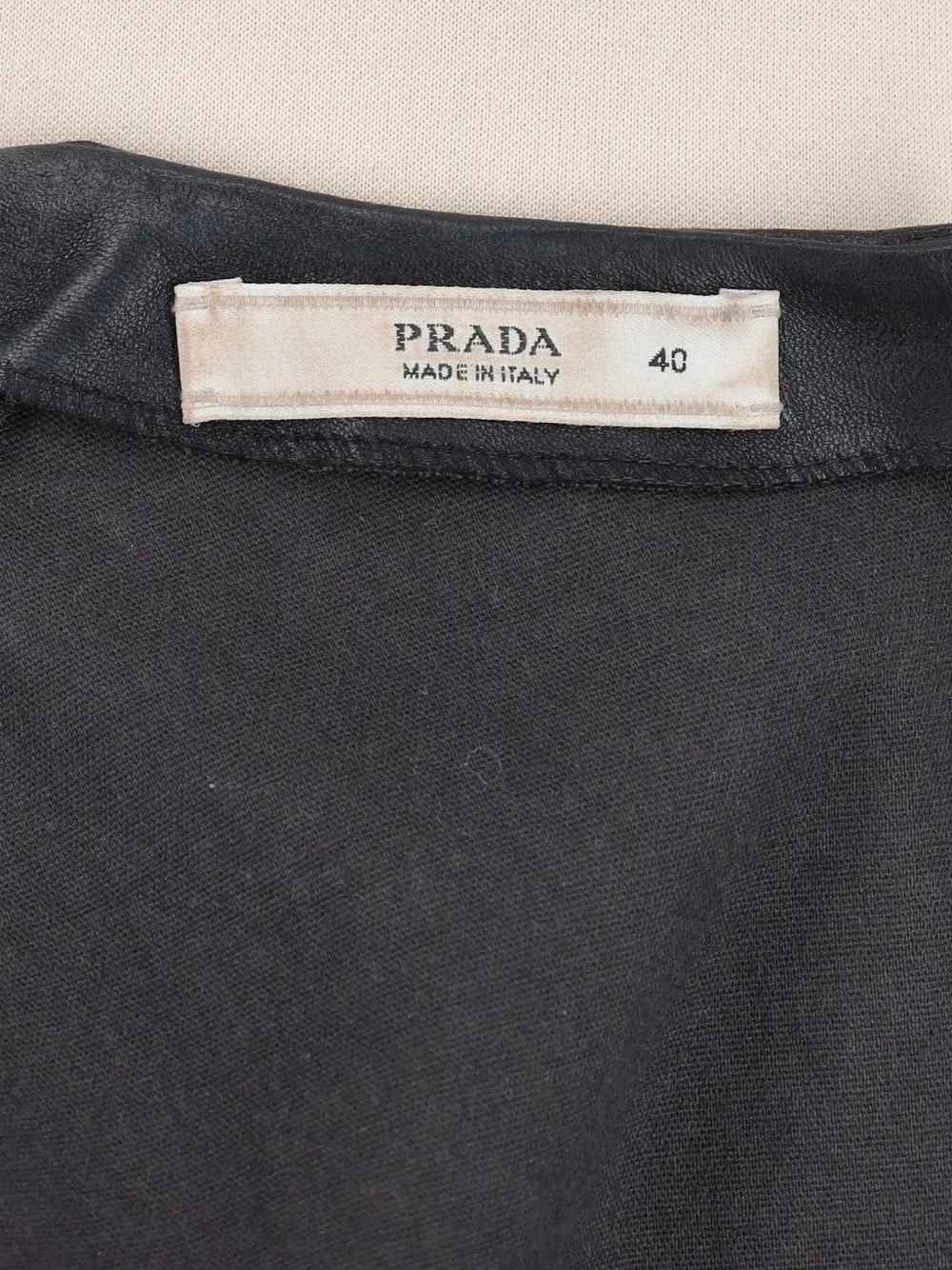 Pre-owned Prada V-neck Leather Dress In Black