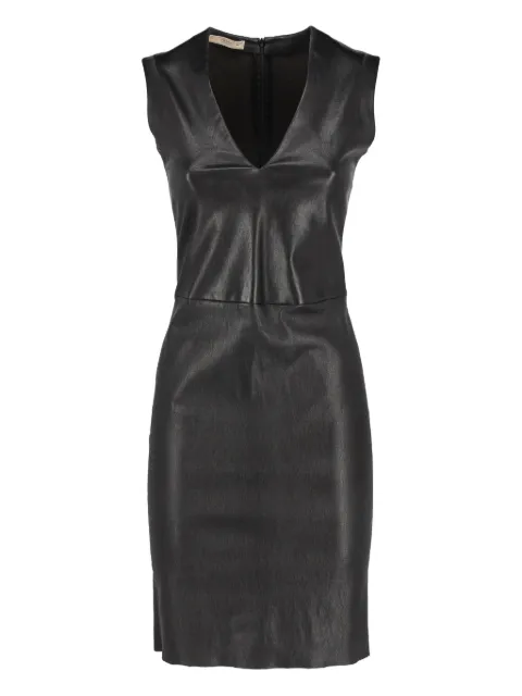 Prada Pre-Owned v-neck leather dress