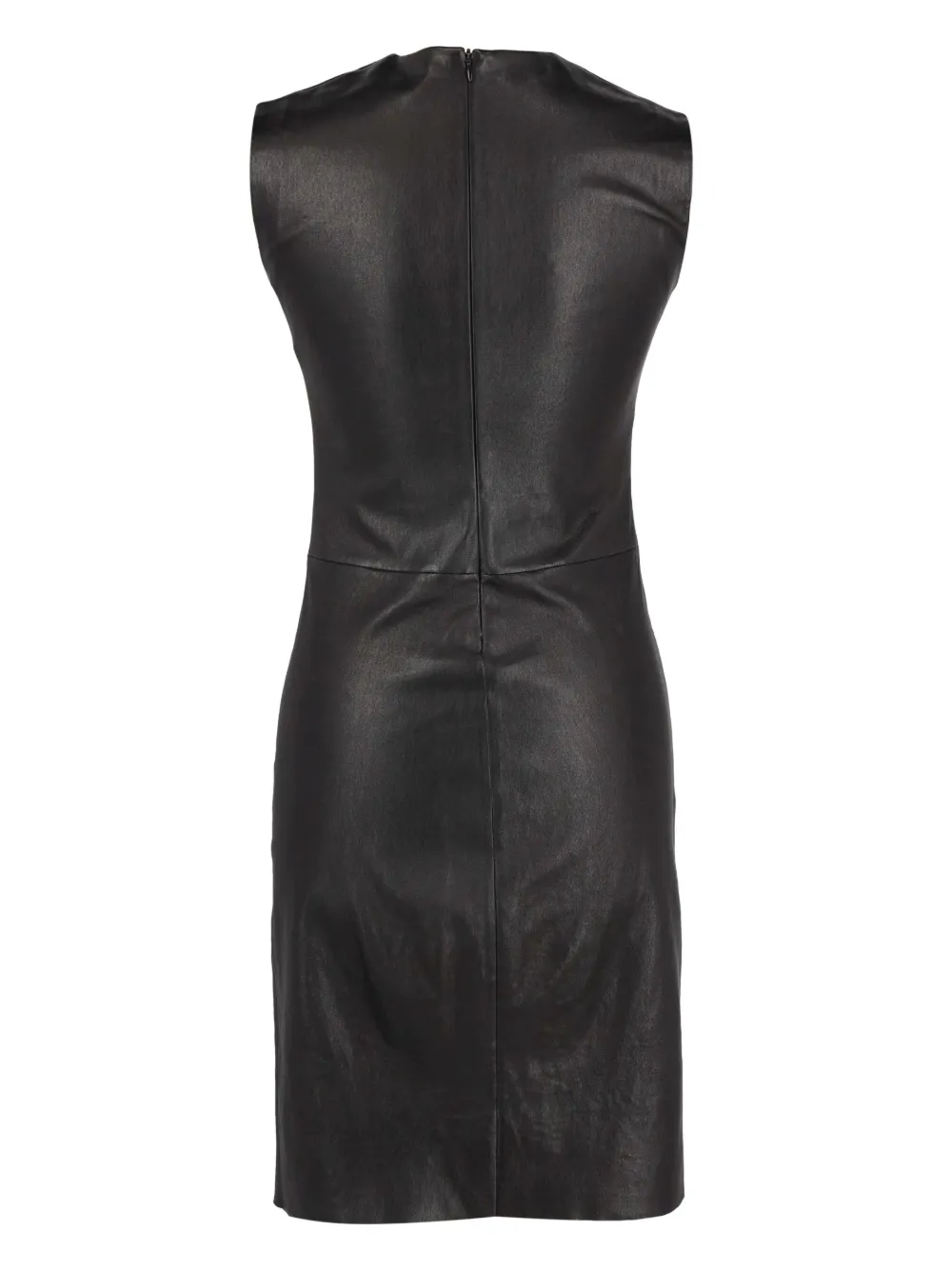 Prada Pre-Owned v-neck leather dress - Zwart