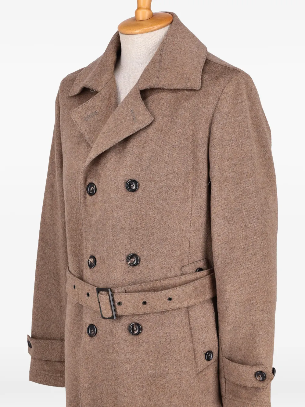 Luigi Bianchi double-breasted belted coat | Neutrals | Image 1