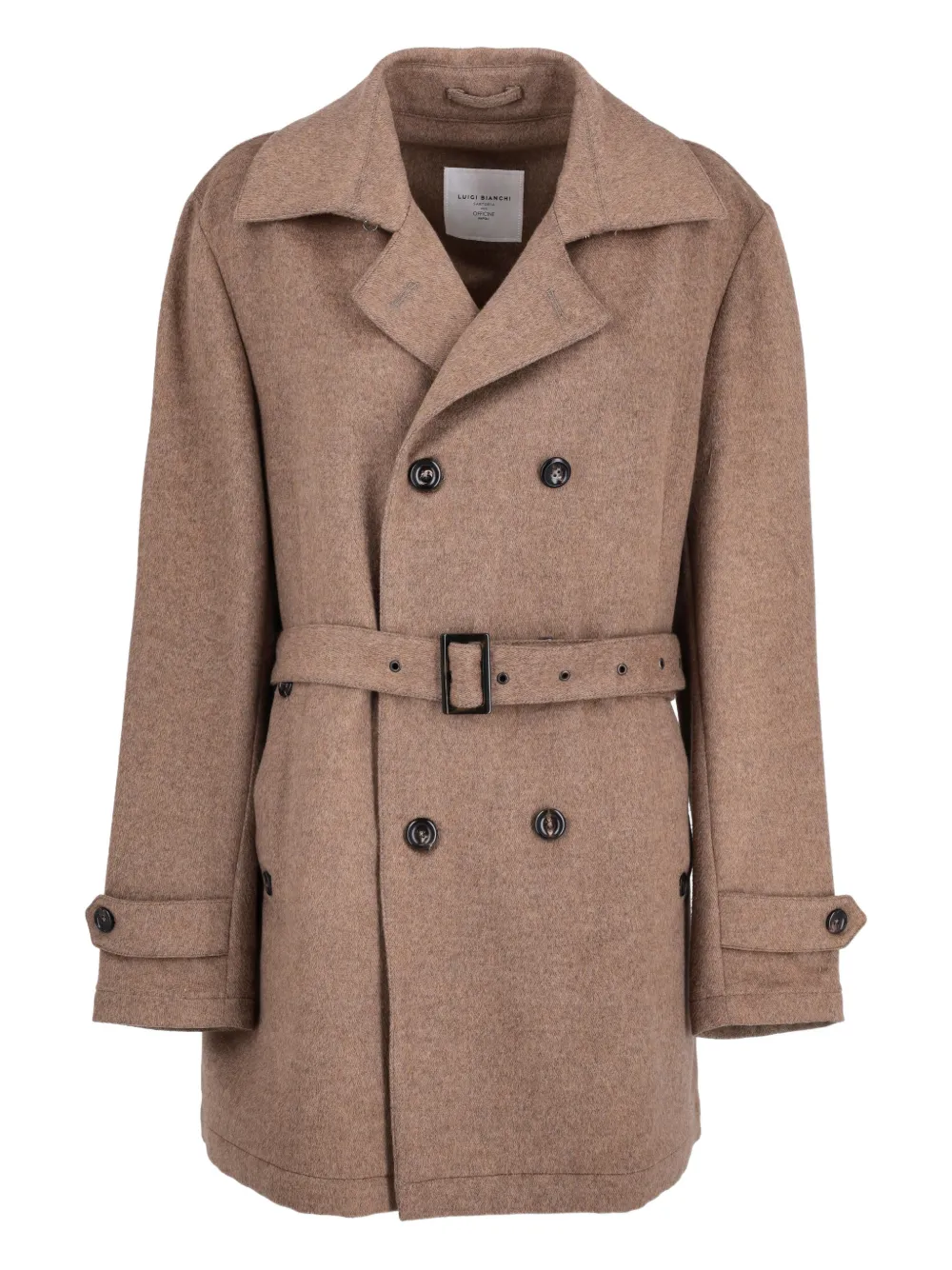 Luigi Bianchi double-breasted belted coat | Neutrals | Image 1