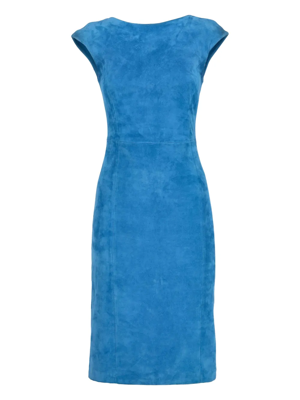 Prada Pre-Owned robe mi-longue en daim à encolure ronde | bleu | Image 1