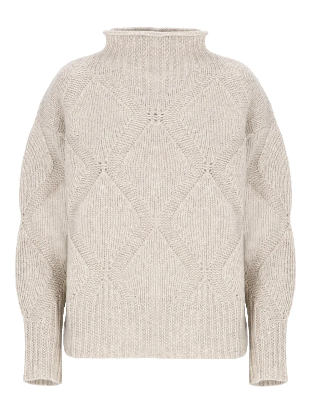Kangra diamond-pattern roll-neck sweater - Toni neutri