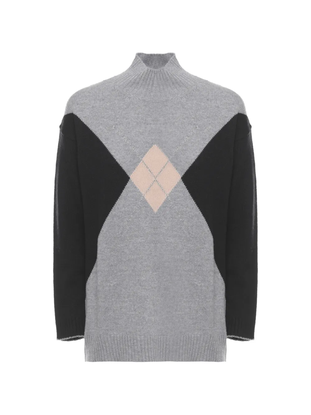 Kangra argyle-knit turtleneck sweater - Grigio