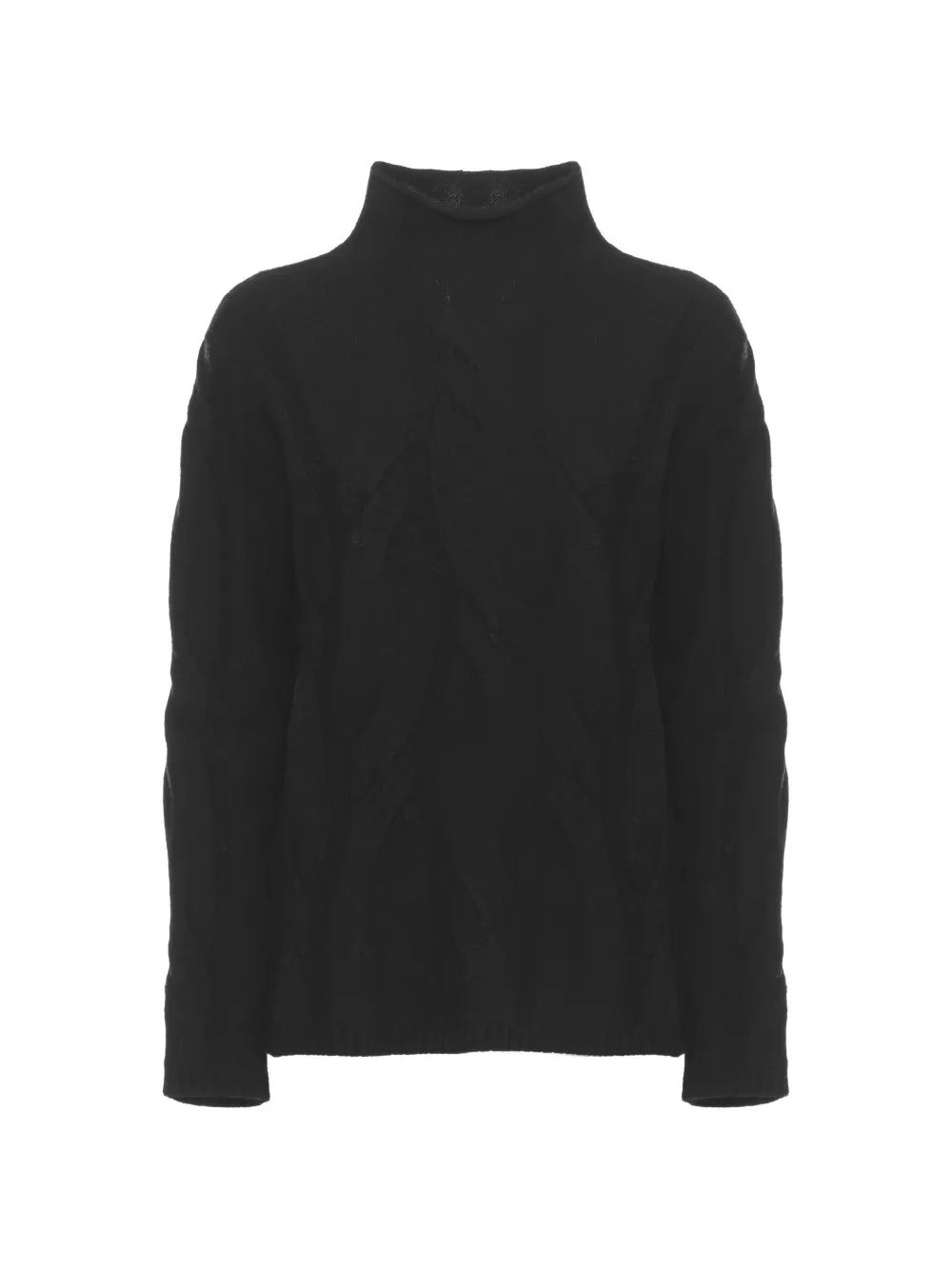 Kangra cable-knit turtleneck sweater - Nero