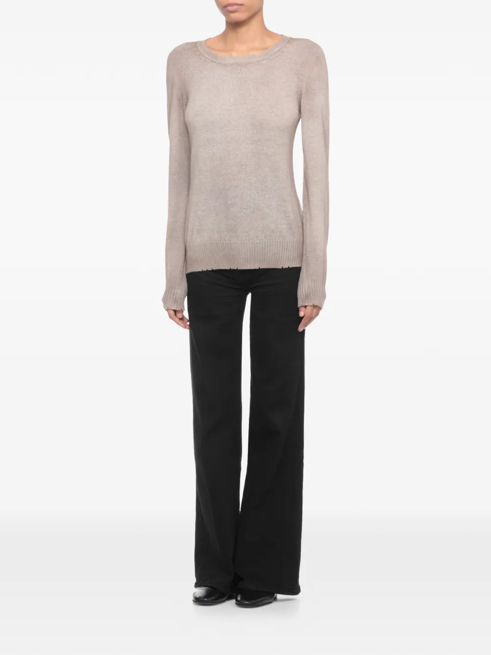  Avant Toi Round-neck Ribbed Sweater - Neutrals 