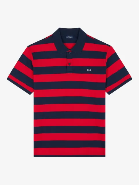 Paul & Shark striped piqué cotton polo shirt