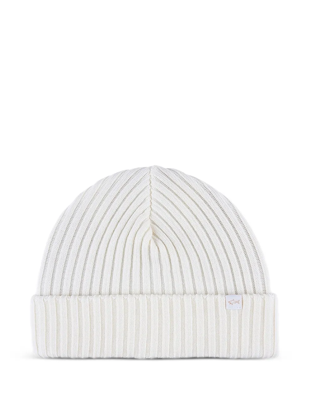 Paul & Shark ribbed beanie hat - Bianco