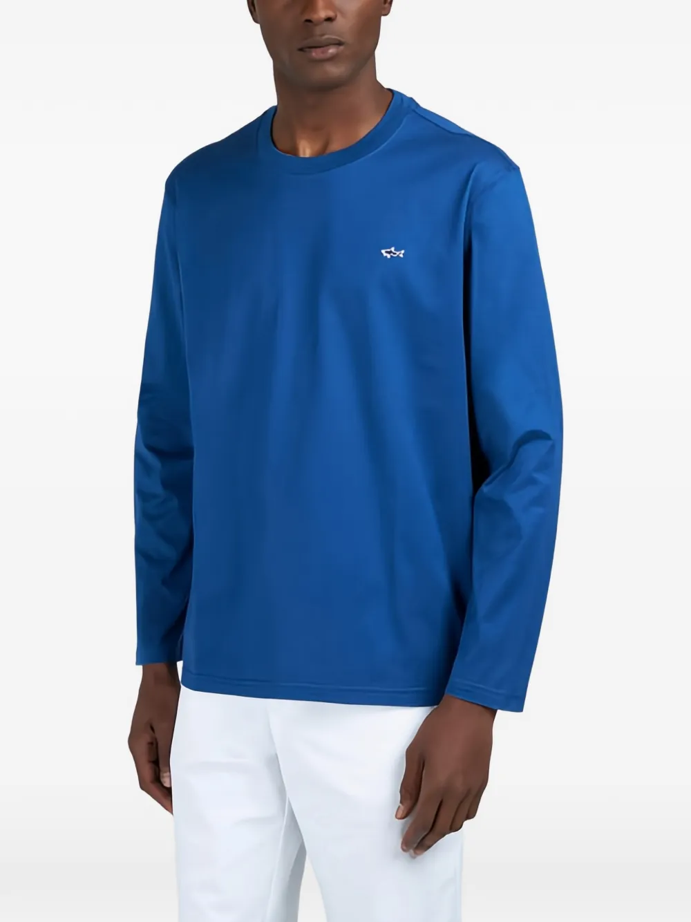 Paul & Shark T-shirt met haaienpatch Blauw