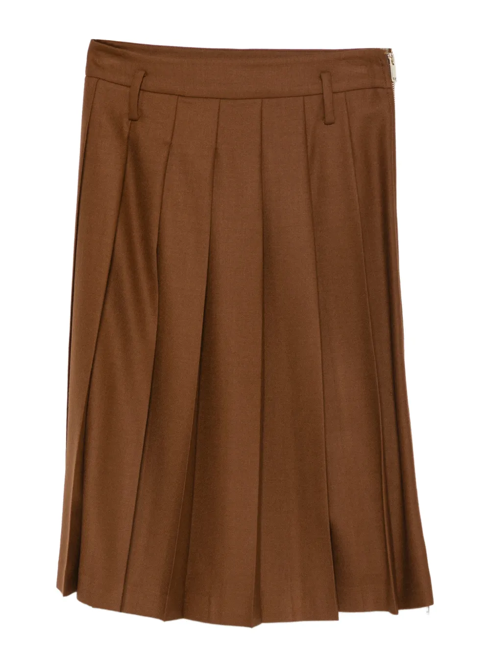 Semicouture Pleated Estella Skirt In Brown