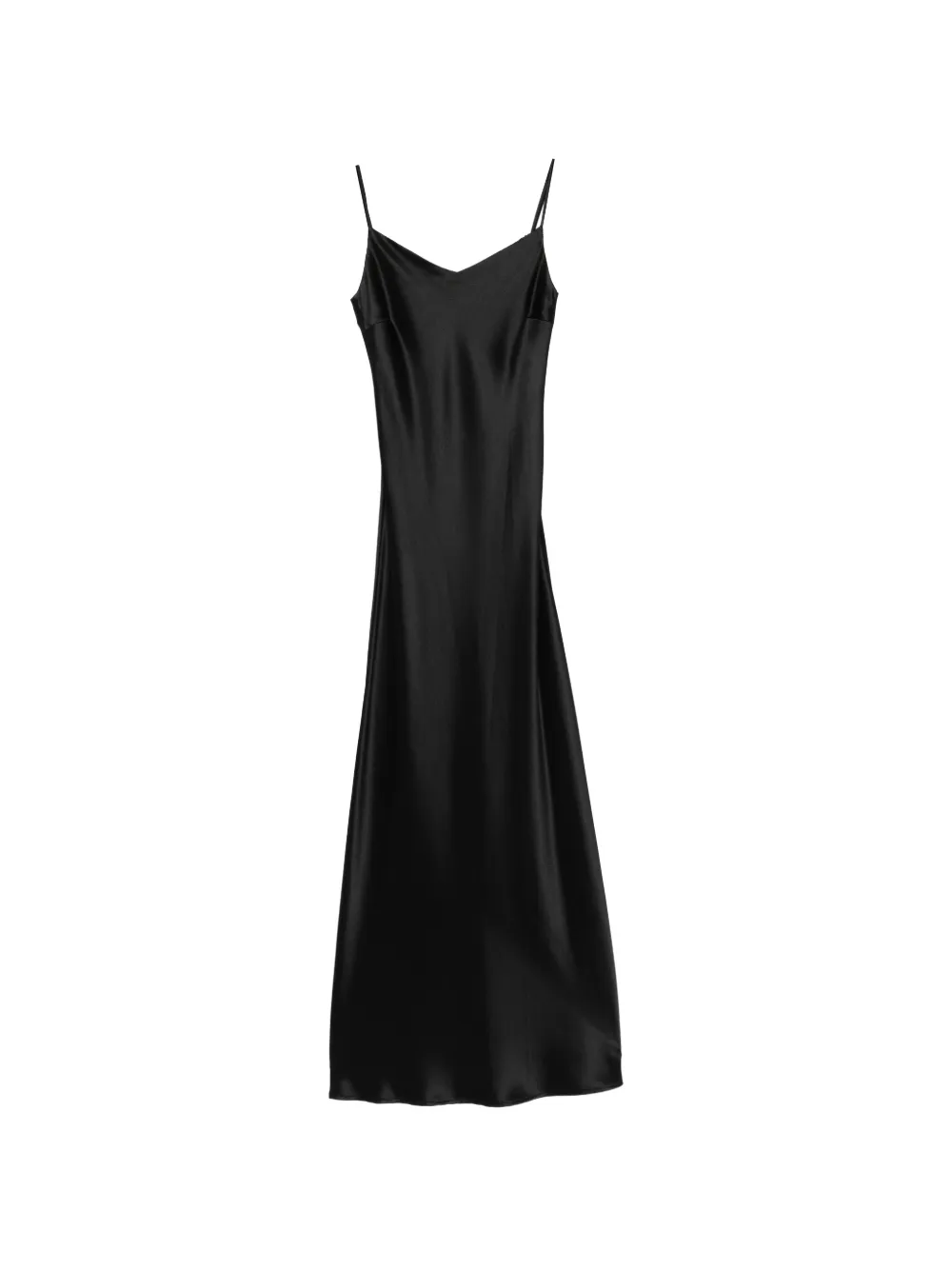IVORY PARIS V-neck slip midi dress – Black