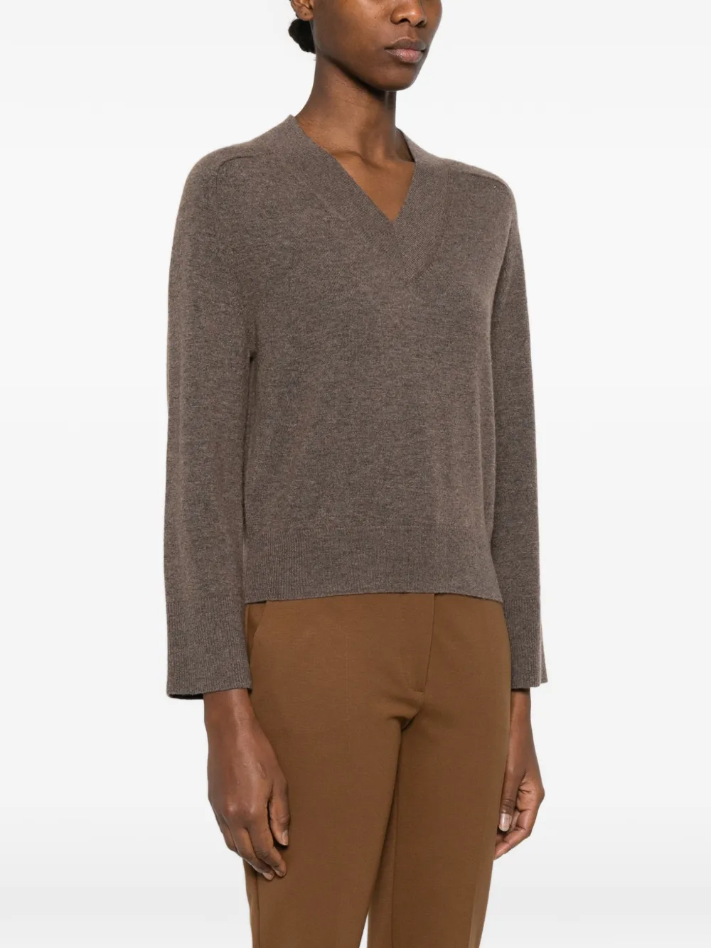  Ivory Paris V-neck Sweater - Brown 