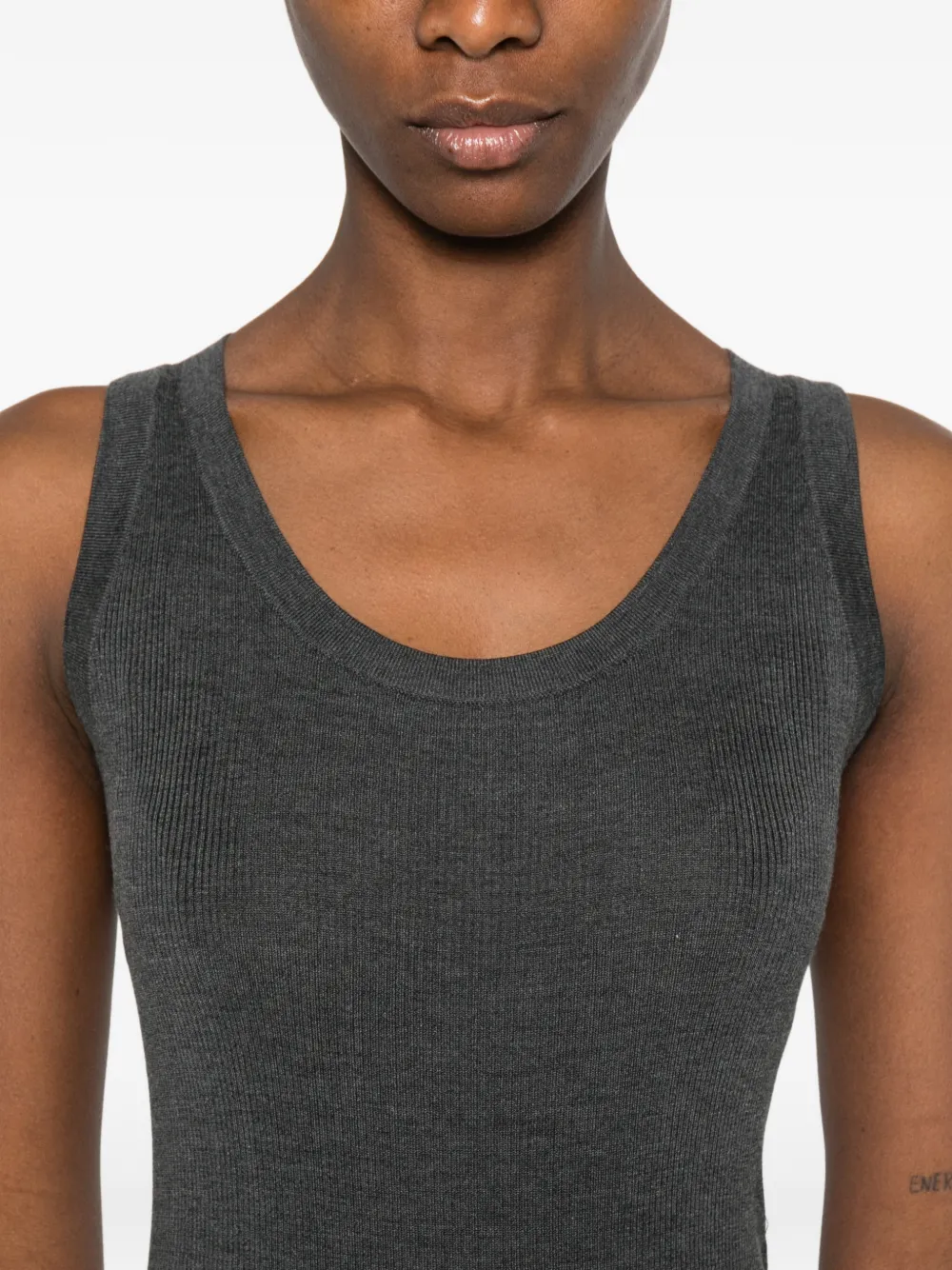 IVORY PARIS Geribbelde tanktop Grijs