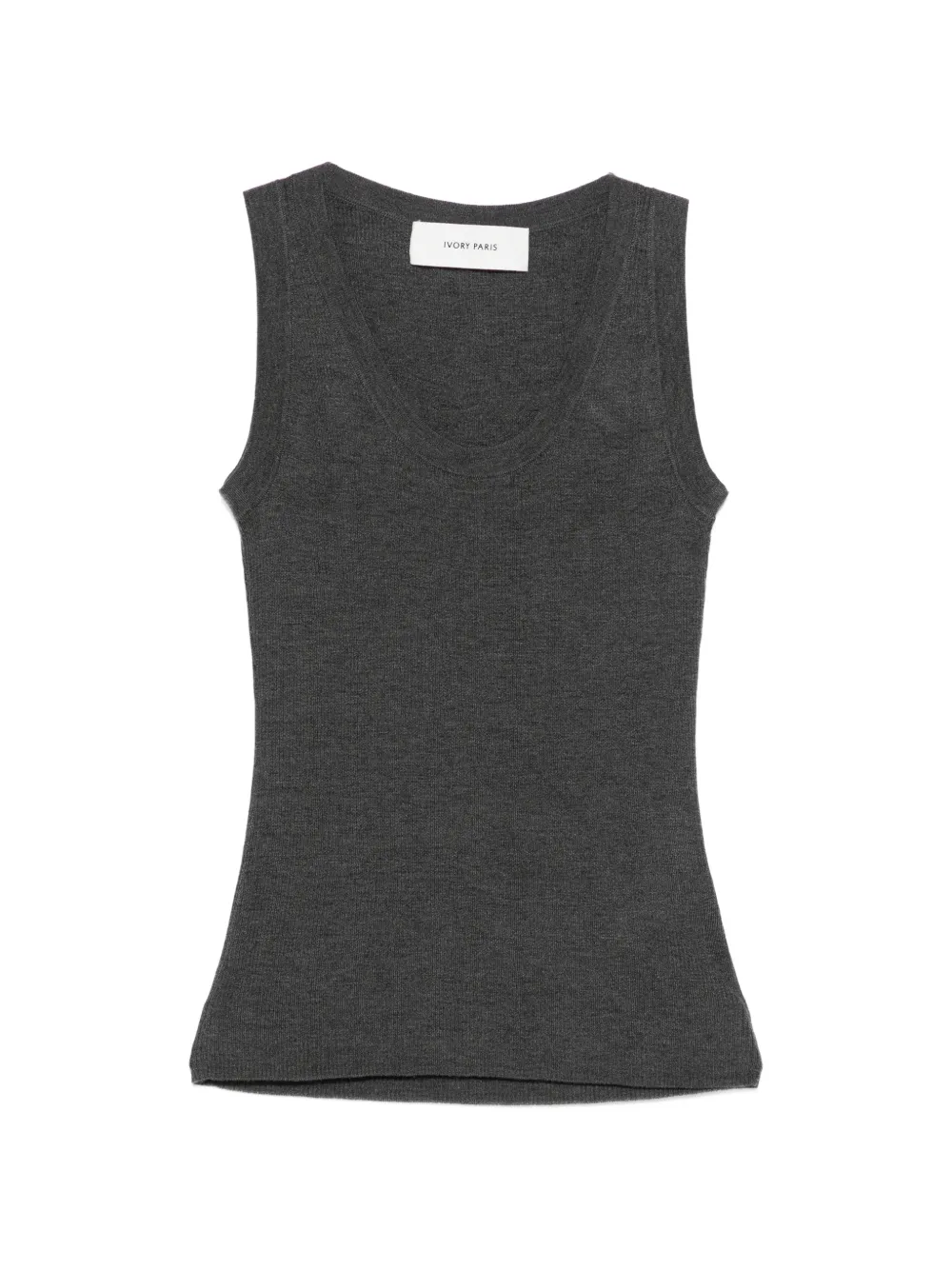 IVORY PARIS ribbed tank top - Grigio