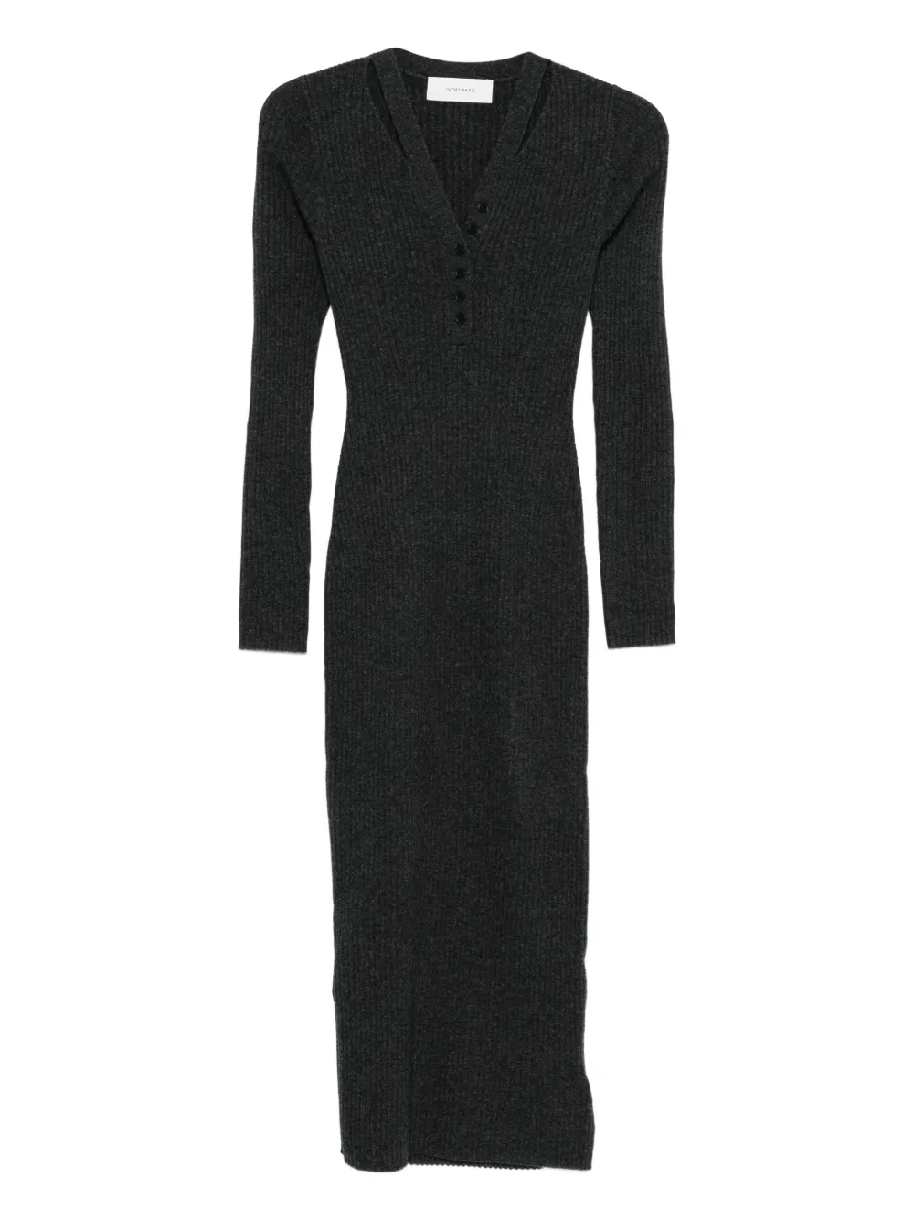 IVORY PARIS buttoned dress - Grigio