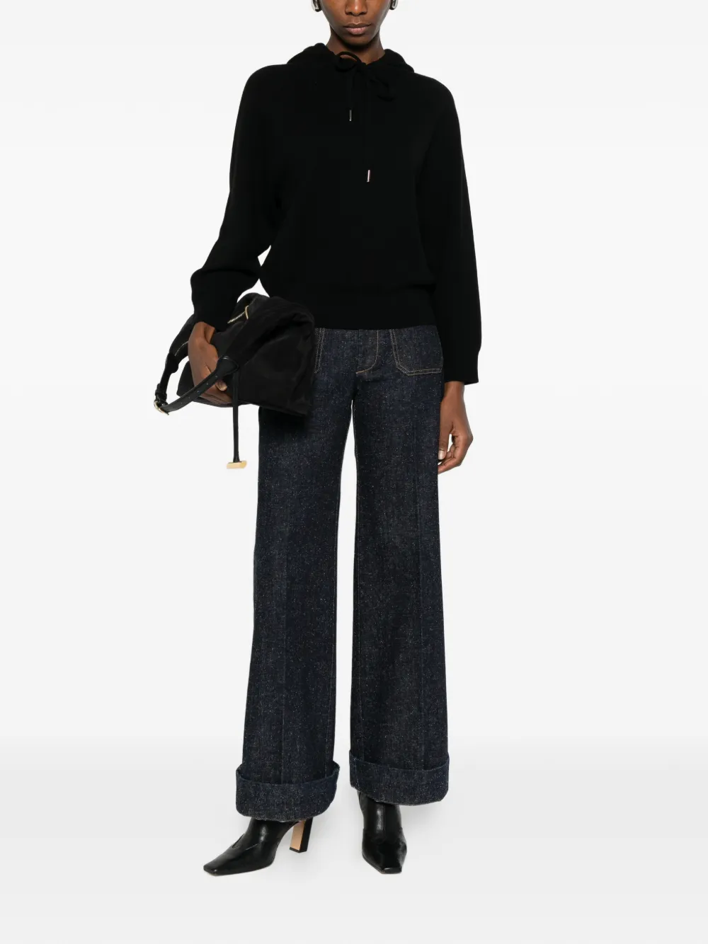  Ivory Paris Hooded Sweater - Black 