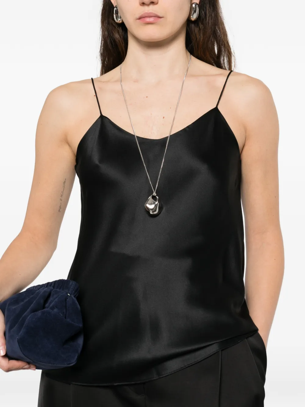 IVORY PARIS Tanktop met V-hals Zwart