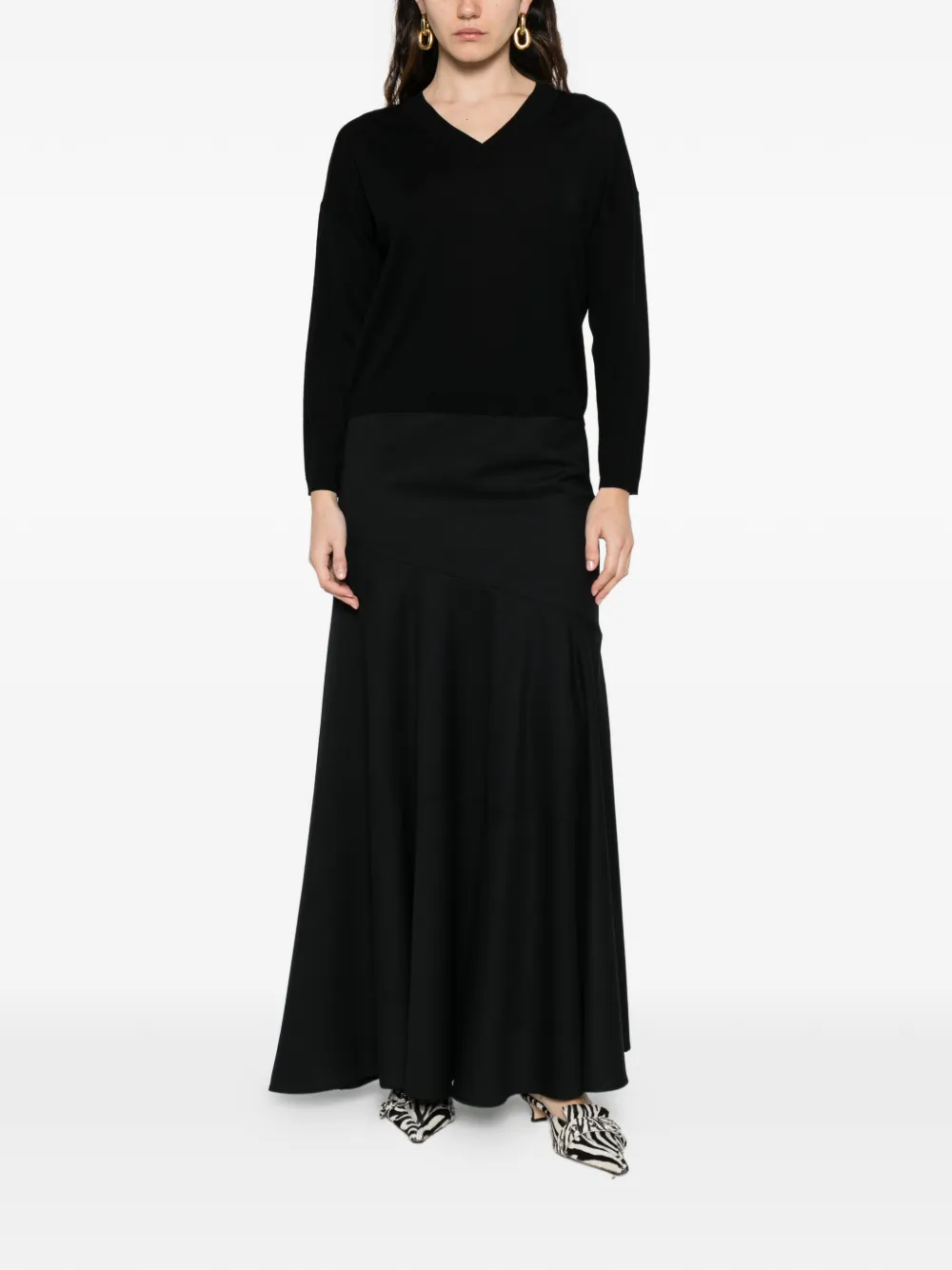  Ivory Paris V-neck Top - Black 