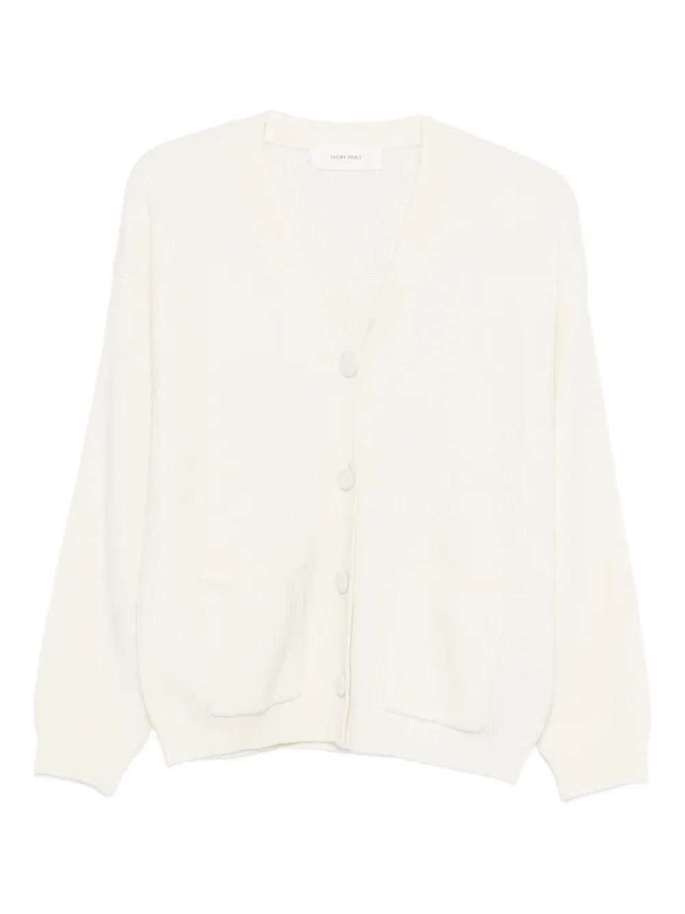 IVORY PARIS front-pocket cardigan - Bianco