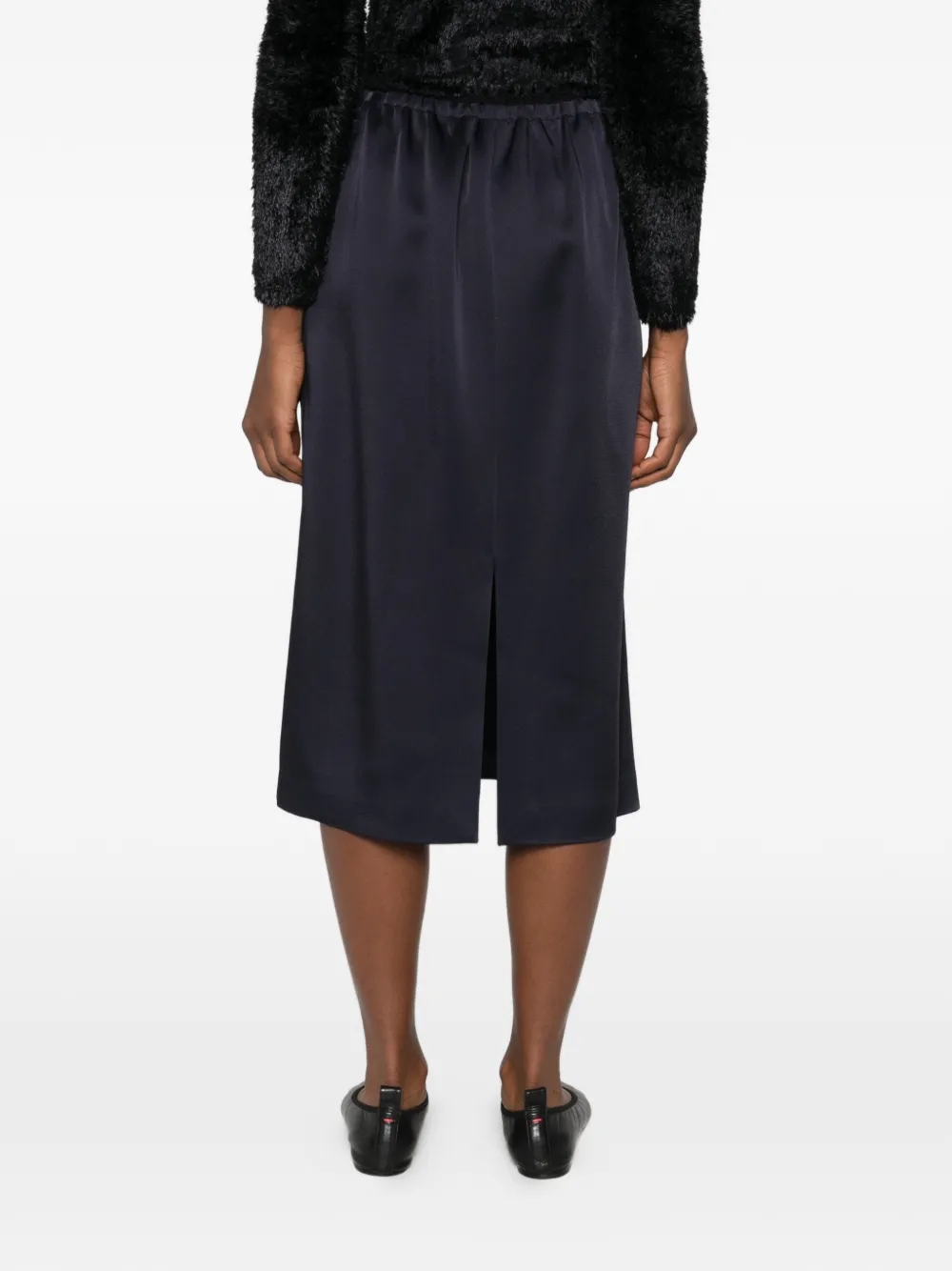 Carven Elasticated-waist Midi Skirt In Blue