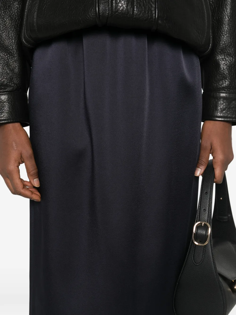 Carven Elasticated-waist Midi Skirt In Blue