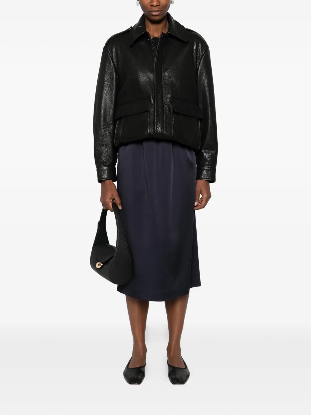 Carven Elasticated-waist Midi Skirt In Blue